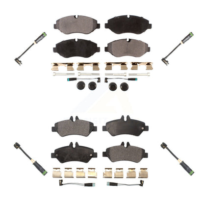 Semi-Metallic Disc Brake Pads And Extra Wear Sensors Front Rear Kit For