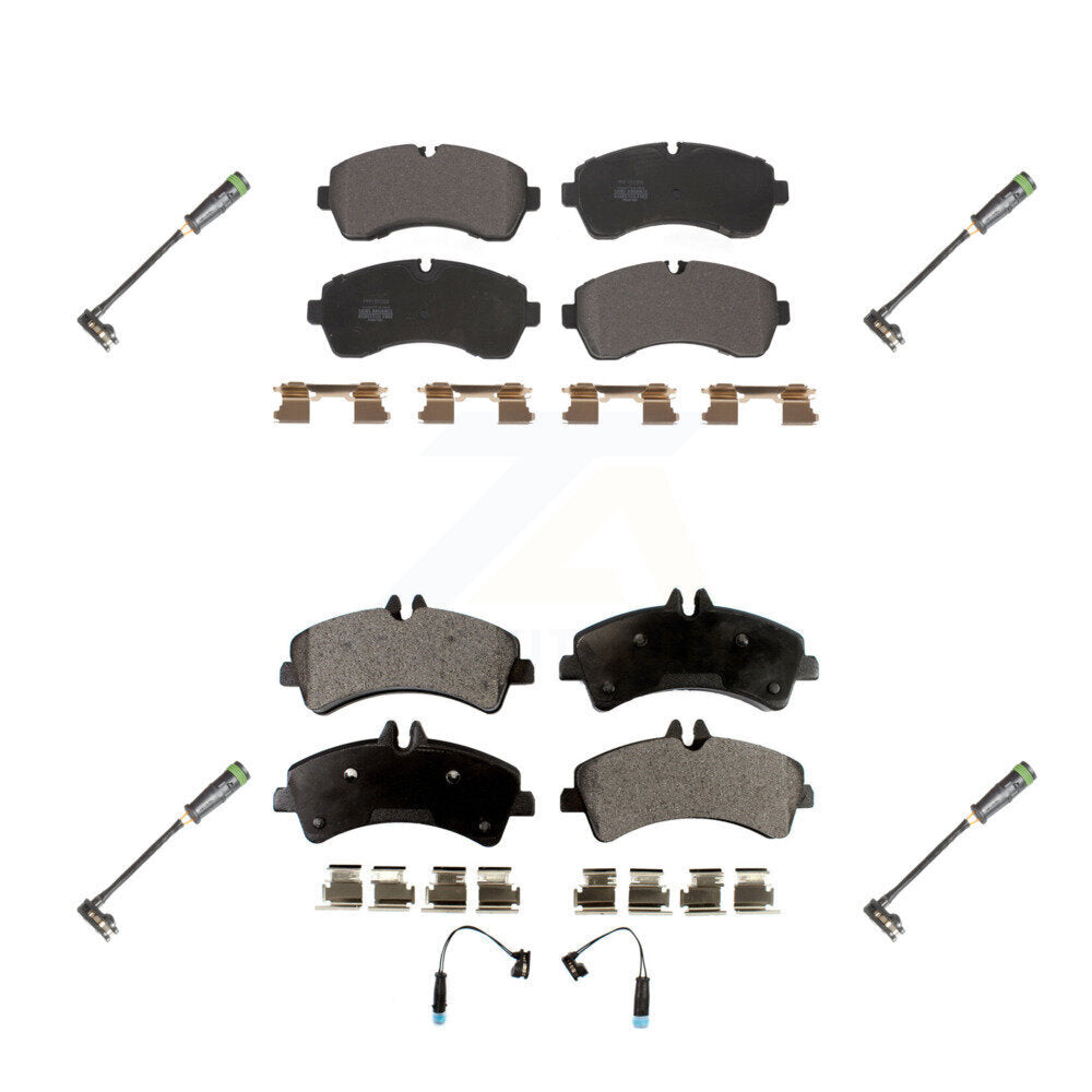 Semi-Metallic Disc Brake Pads And Extra Wear Sensors Front Rear Kit For