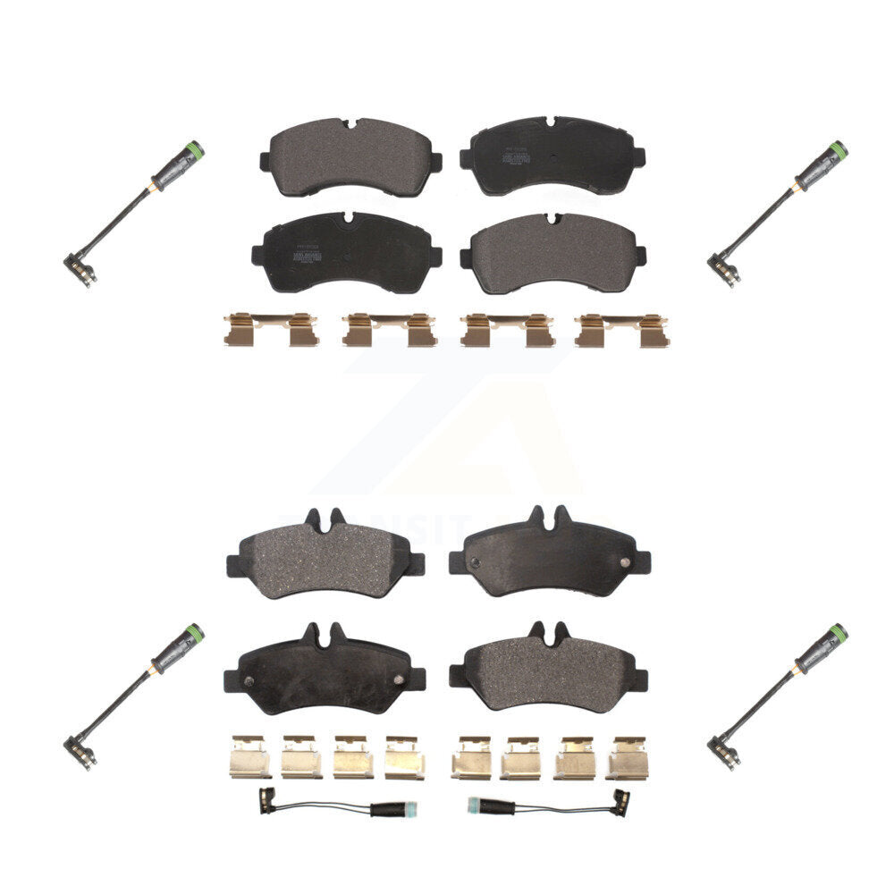 Semi-Metallic Disc Brake Pads And Extra Wear Sensors Front Rear Kit For