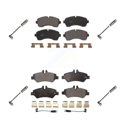 Semi-Metallic Disc Brake Pads And Extra Wear Sensors Front Rear Kit For