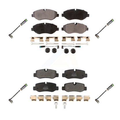 Semi-Metallic Disc Brake Pads And Extra Wear Sensors Front Rear Kit For