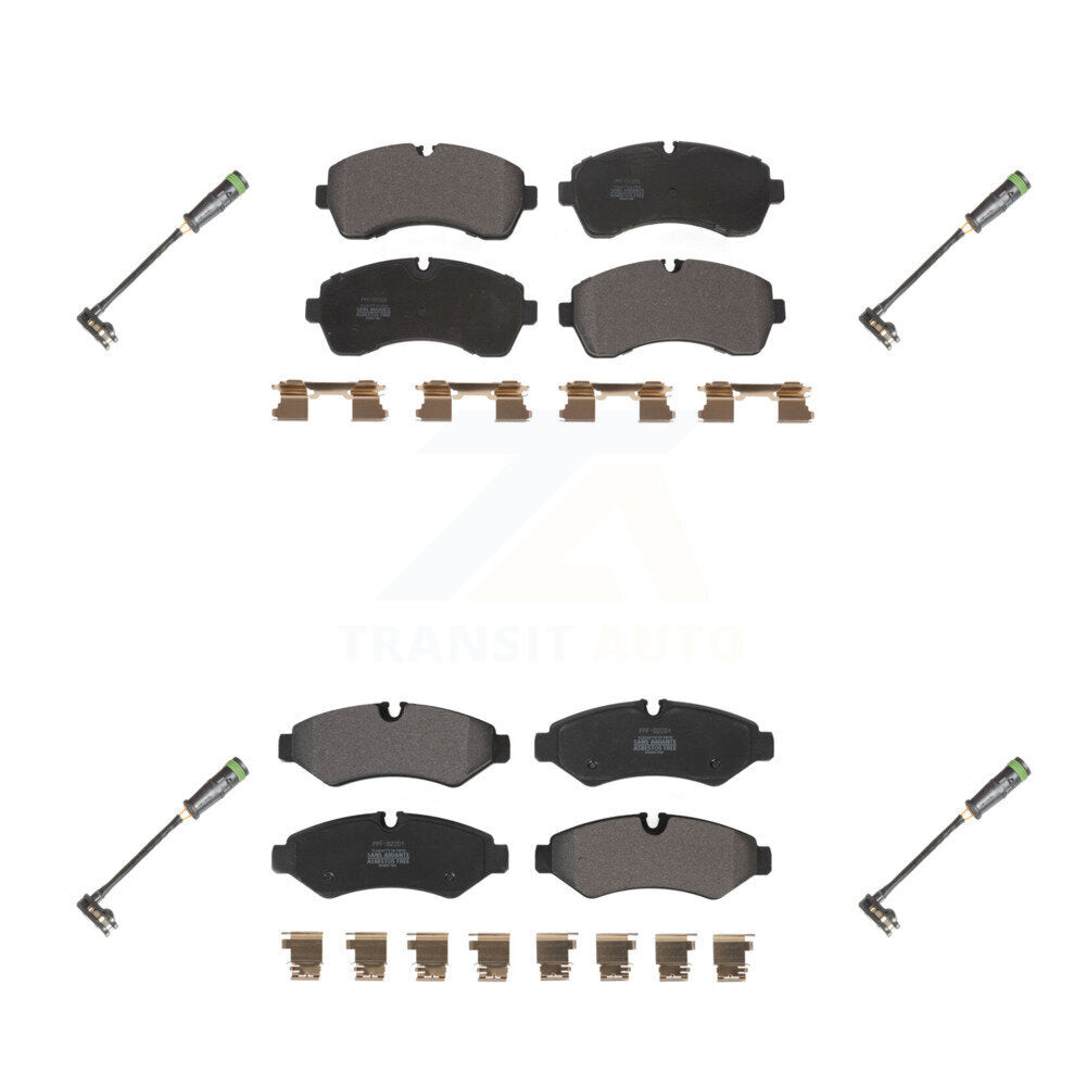 Semi-Metallic Brake Pad And Wear Sensor Front Rear Kit For Freightliner Sprinter