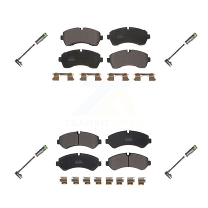 Semi-Metallic Disc Brake Pads And Wear Sensors Front Rear Kit For