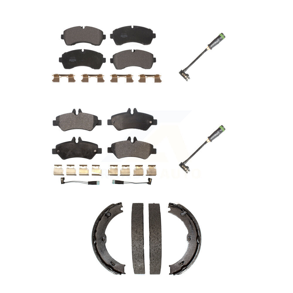 Semi-Metallic Disc Brake Pads And Extra Wear Sensors Front Rear Kit For