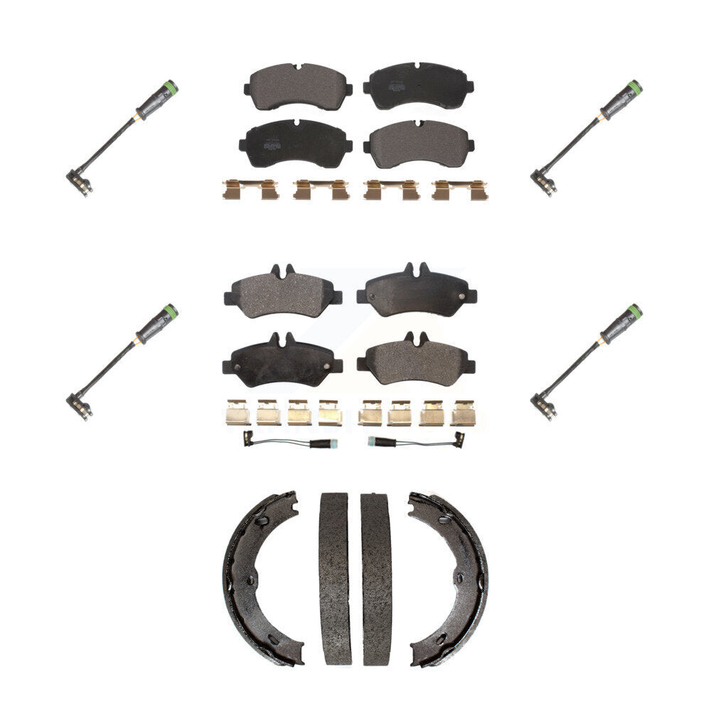 Semi-Metallic Disc Brake Pads And Extra Wear Sensors Front Rear Kit For