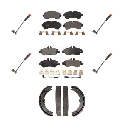 Semi-Metallic Brake Pad Extra Wear Sensor Front Rear Kit For Dodge Sprinter 3500