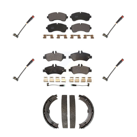 Semi-Metallic Brake Pad Extra Wear Sensor Front Rear Kit For Dodge Sprinter 3500
