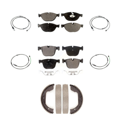 Semi-Metallic Brake Pads Wear Sensor Front Rear Kit (7Pc) For BMW 535i GT xDrive