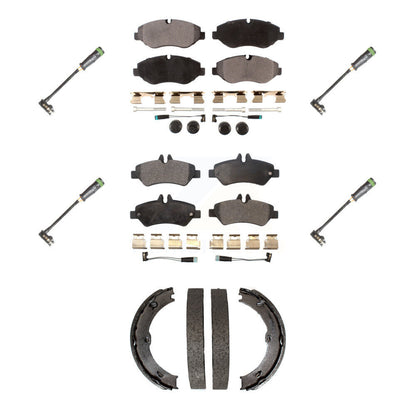 Semi-Metallic Disc Brake Pads And Extra Wear Sensors Front Rear Kit For