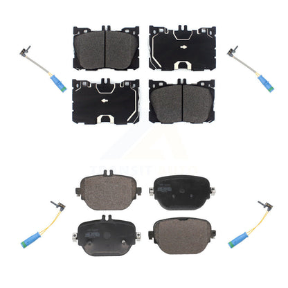 Semi-Metallic Brake Pad And Wear Sensor Front Rear Kit For Mercedes-Benz E53 AMG