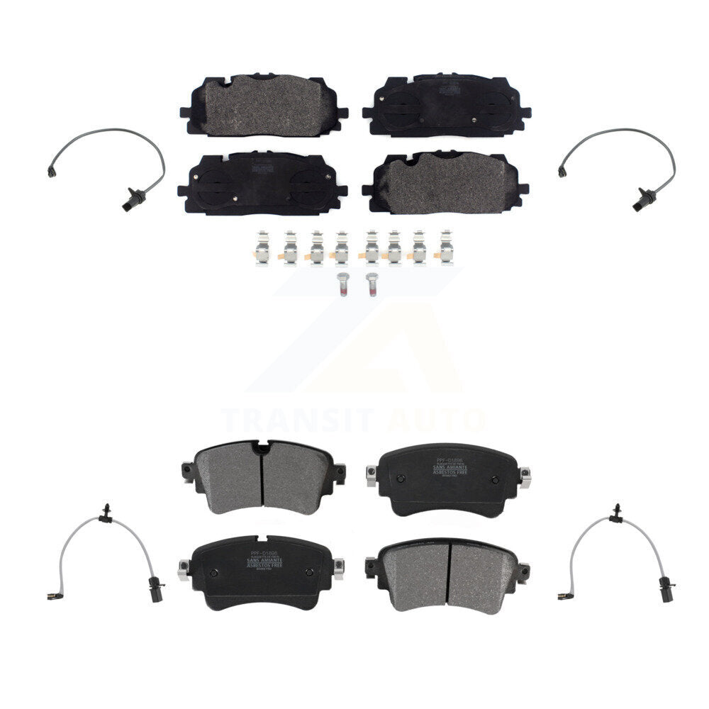 Semi-Metallic Disc Brake Pad & Wear Sensor Front Rear Kit For Audi A6 Quattro A7