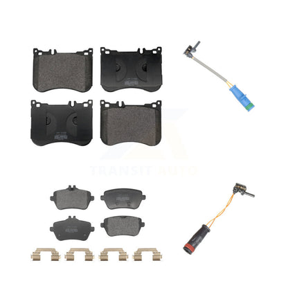 Semi-Metallic Brake Pad & Wear Sensor Front Rear Kit For Mercedes-Benz S550 S560