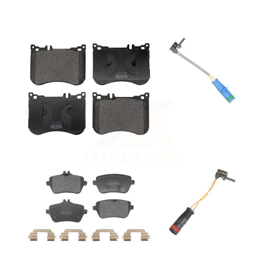 Semi-Metallic Brake Pad & Wear Sensor Front Rear Kit For Mercedes-Benz S550 S560