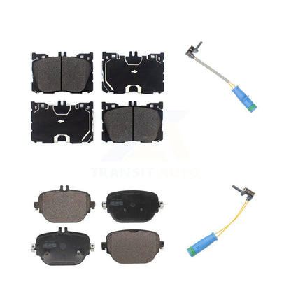 Semi-Metallic Brake Pad And Wear Sensor Front Rear Kit For Mercedes-Benz E53 AMG