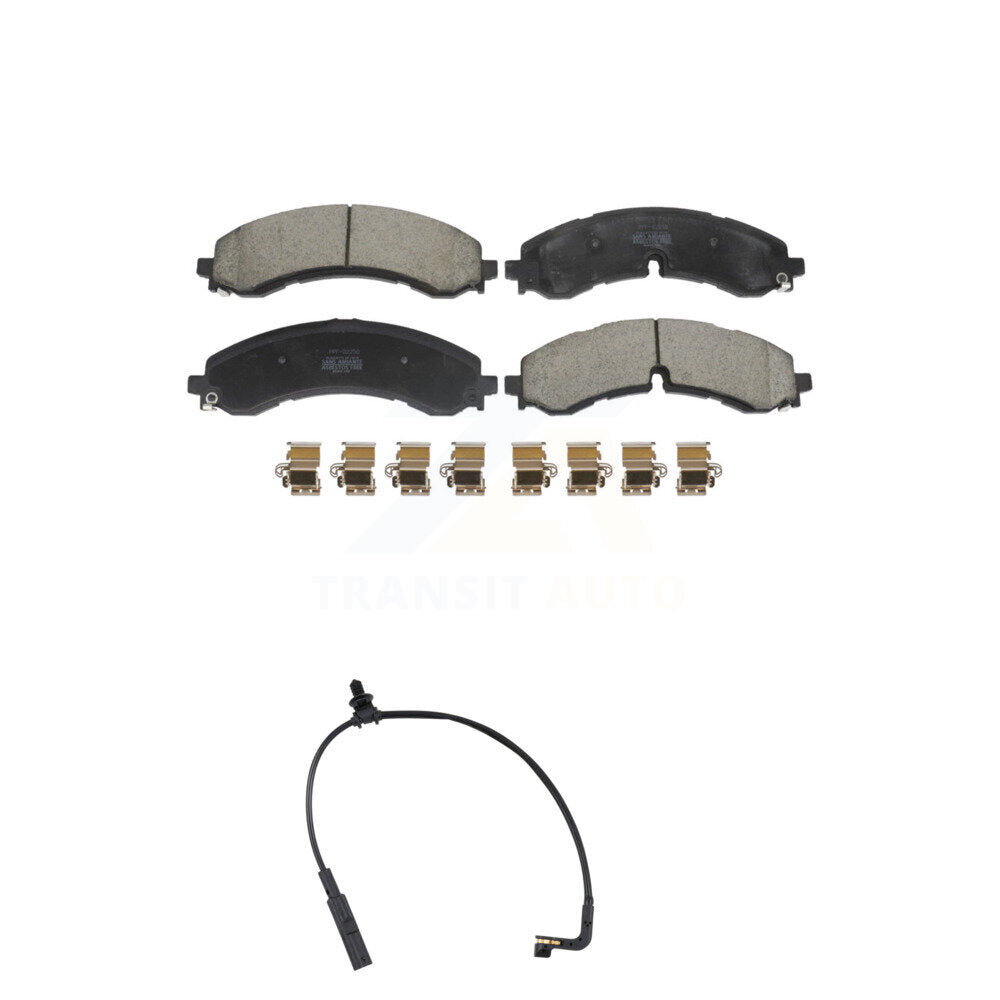 Semi-Metallic Brake Pad & Wear Sensor Front Kit For GMC Chevrolet Sierra 2500 HD