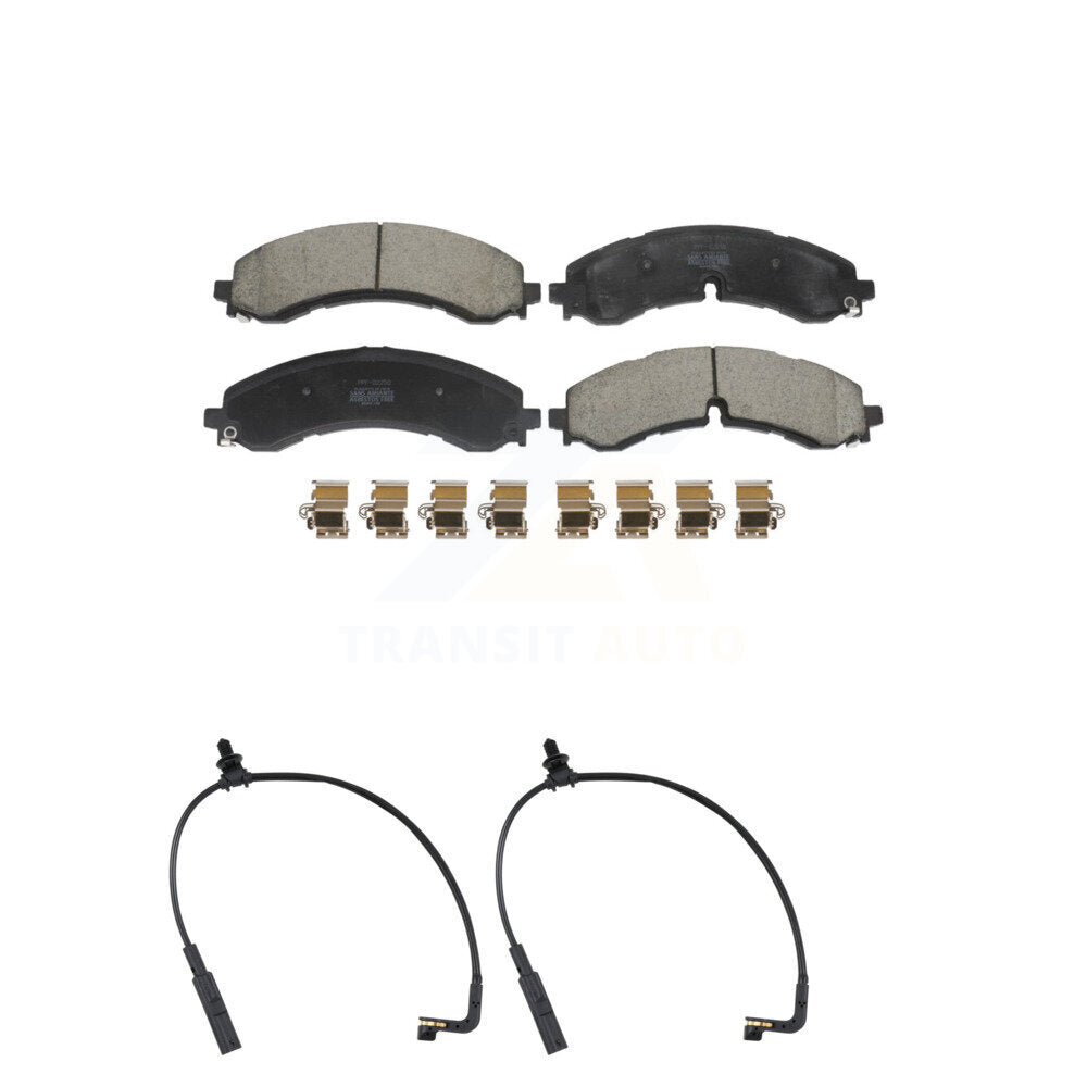 Semi-Metallic Brake Pad & Wear Sensor Front Kit For GMC Chevrolet Sierra 2500 HD