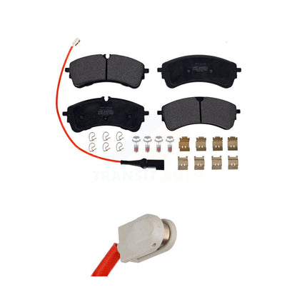 Semi-Metallic Disc Brake Pads Extra Wear Sensor Rear Kit For Ford Transit-350 HD