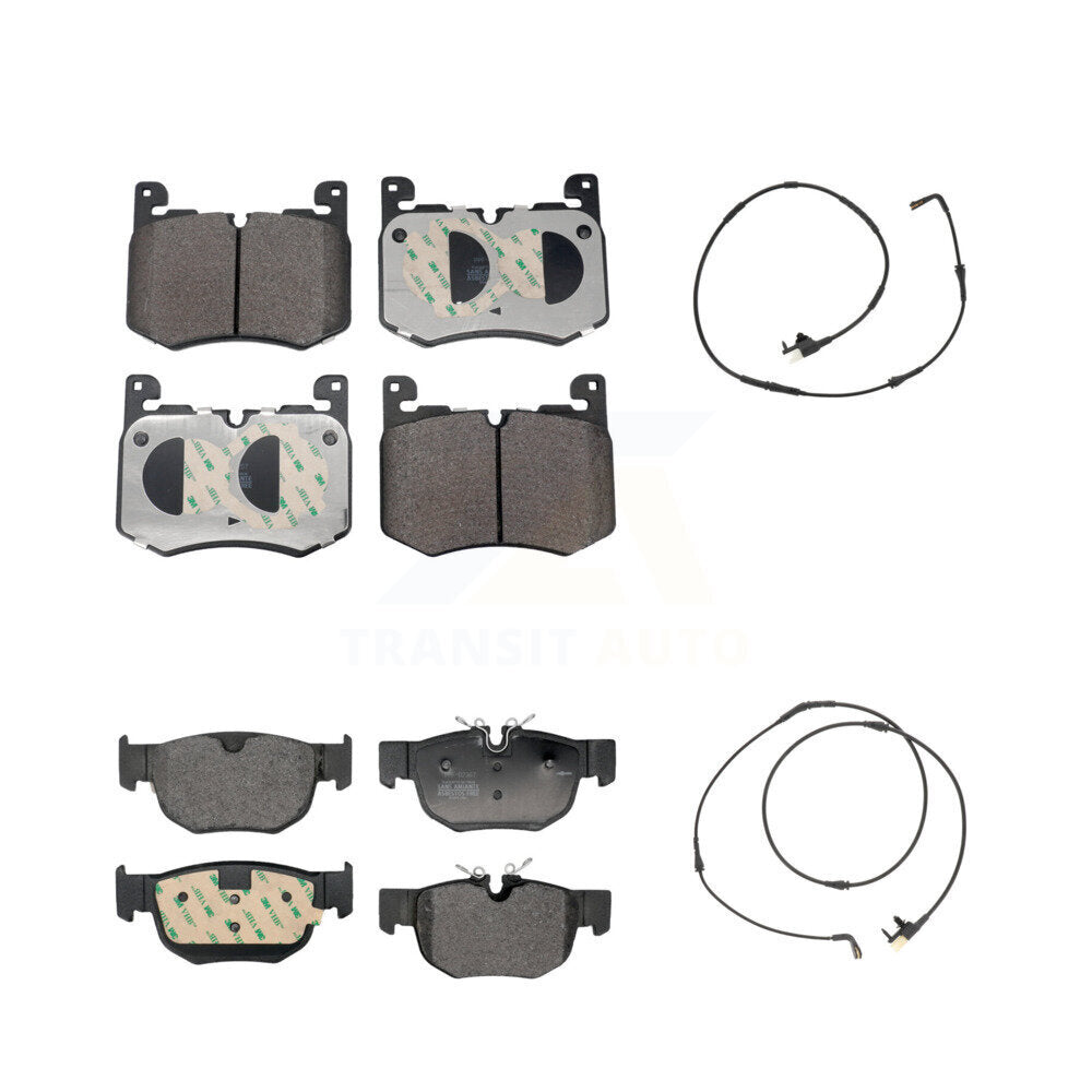Semi-Metallic Brake Pads & Wear Sensor Front Rear Kit For Land Rover Range Velar