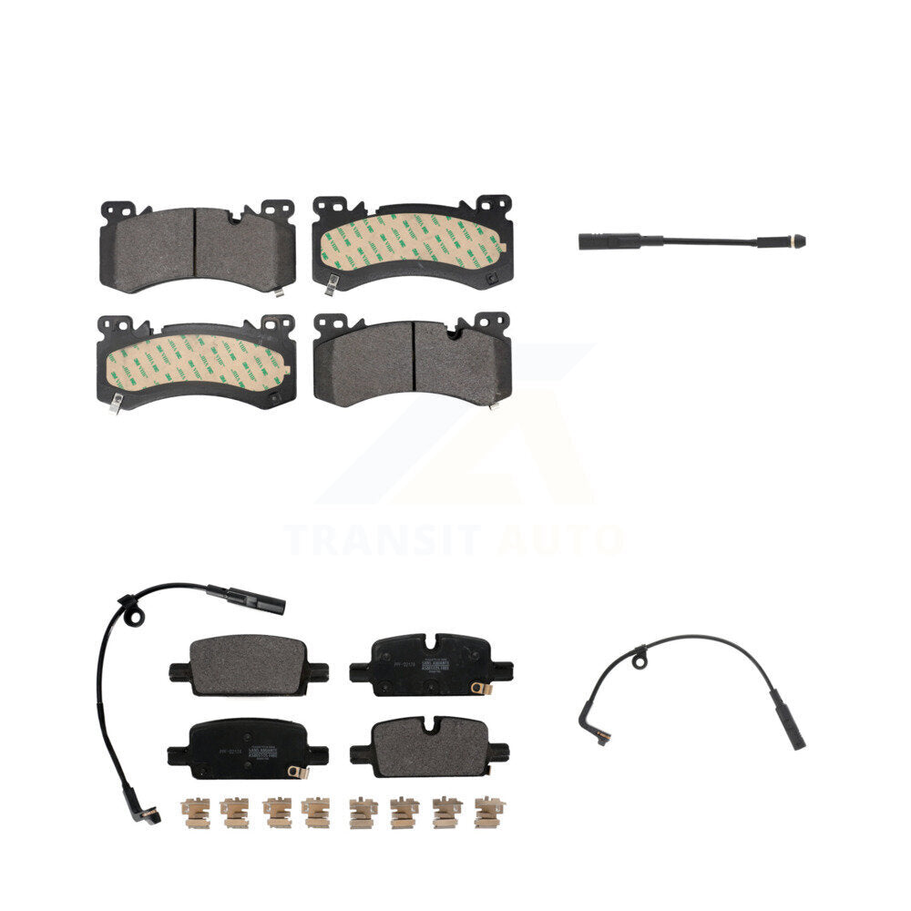 Semi-Metallic Brake Pad And Extra Wear Sensor Front Rear Kit For Chevrolet Tahoe