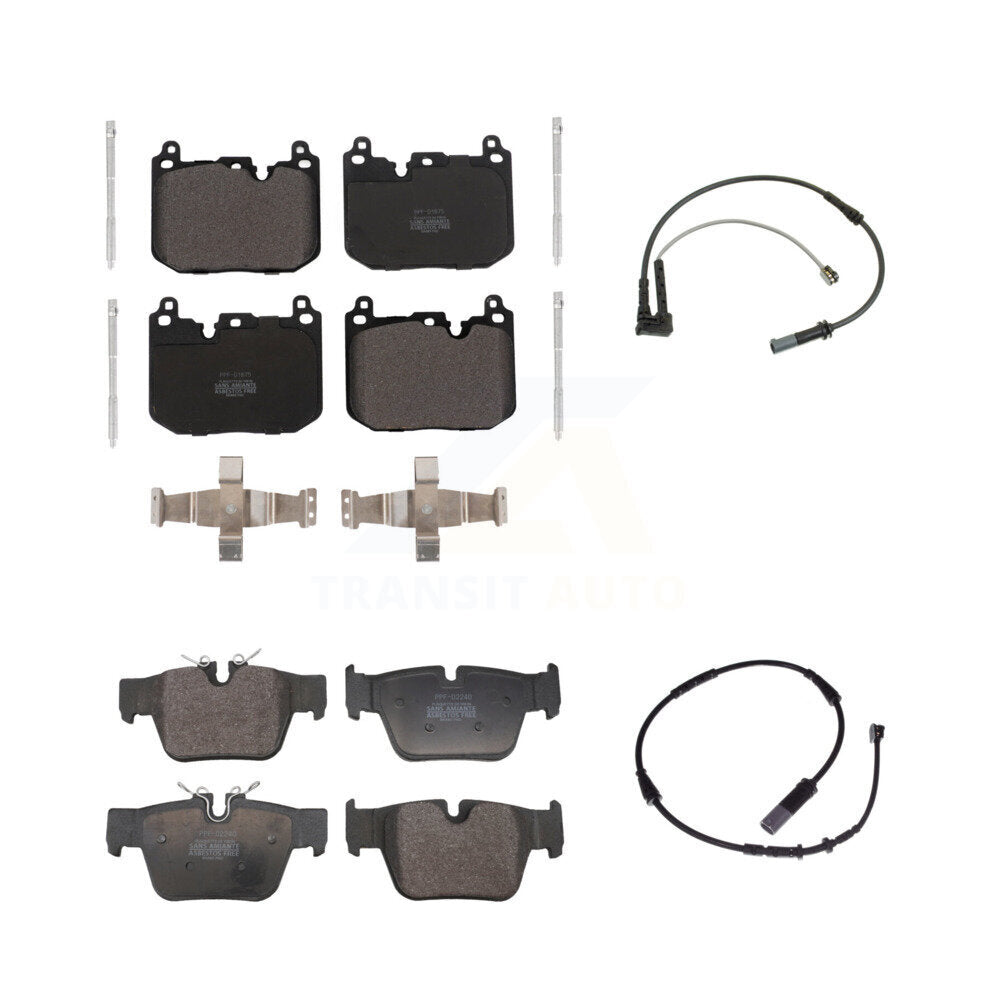 Semi-Metallic Brake Pad And Wear Sensor Front Rear Kit For 2019-2020 BMW X2 M35i