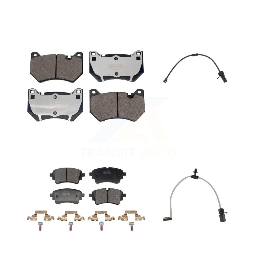 Semi-Metallic Disc Brake Pads & Wear Sensor Front Rear Kit For 2021 Audi Q5 2.0L