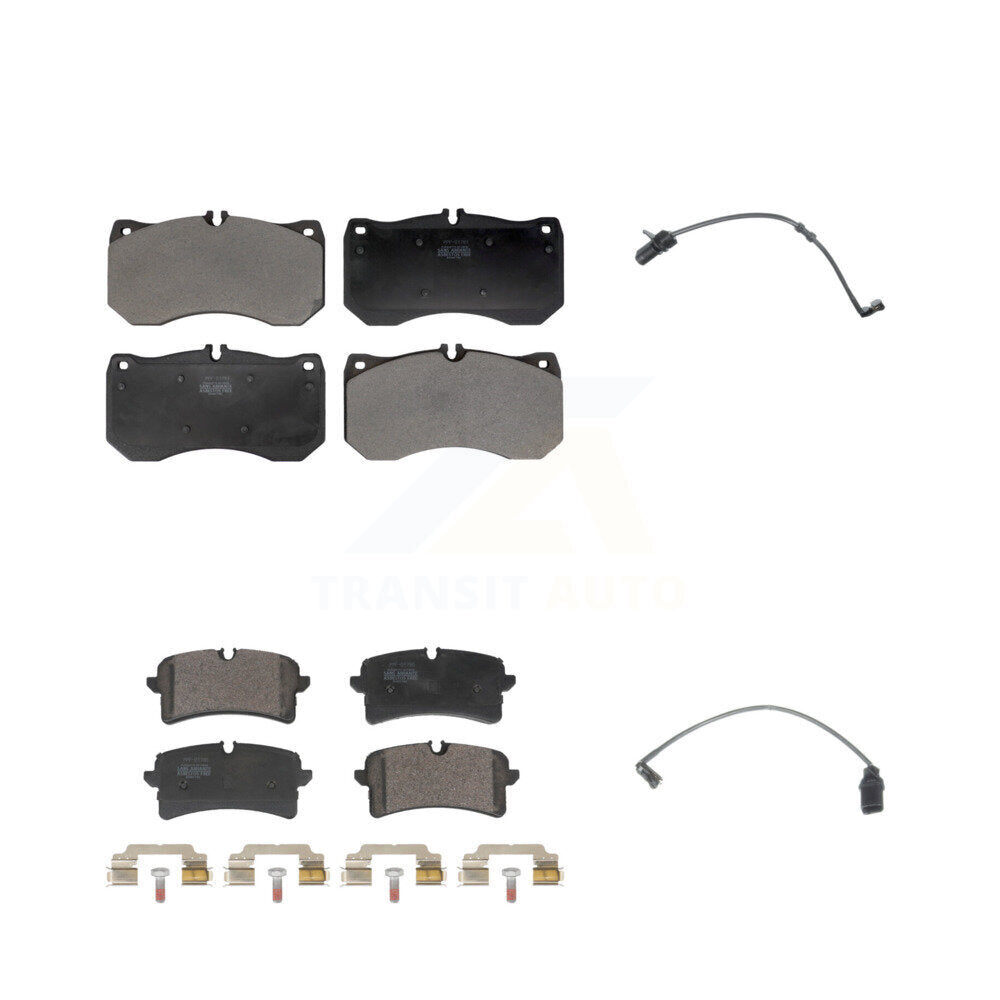 Semi-Metallic Disc Brake Pads And Wear Sensor Front Rear Kit For Audi A7 Quattro