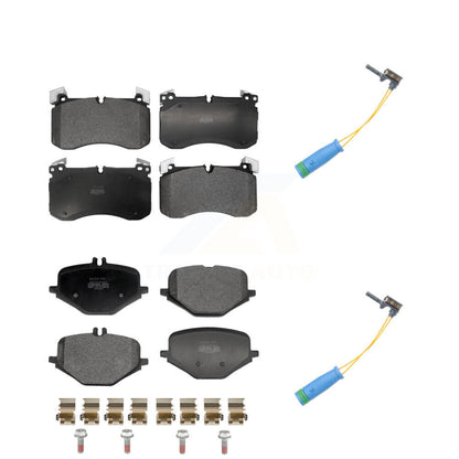 Semi-Metallic Brake Pad & Wear Sensor Front Rear Kit For Mercedes-Benz GLS63 AMG