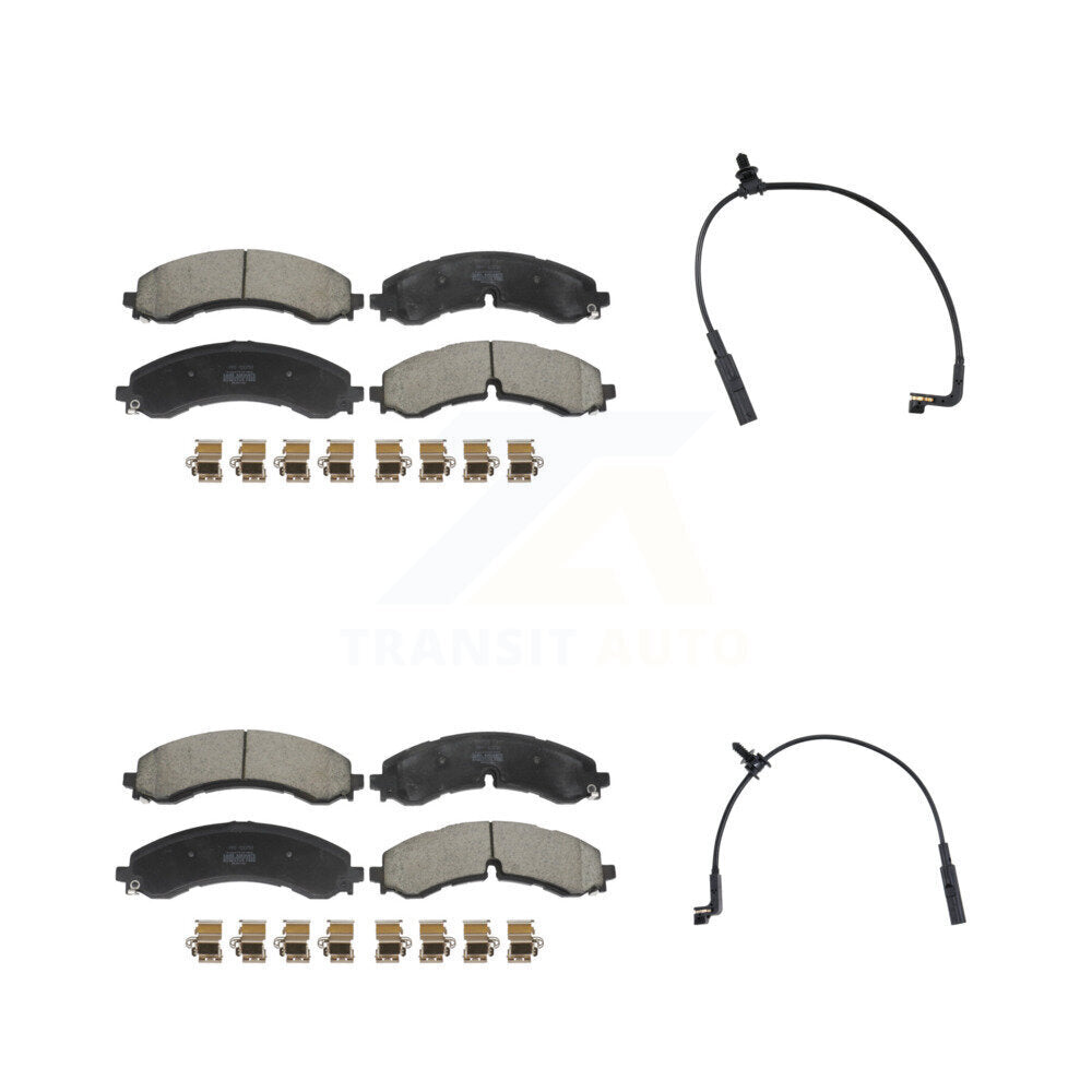 Semi-Metallic Brake Pad Wear Sensor Front Rear Kit For GMC Chevrolet Sierra 2500