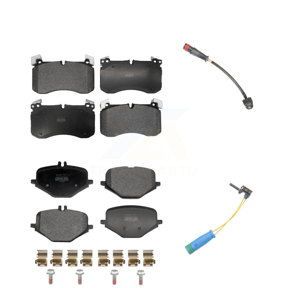 Semi-Metallic Brake Pad And Wear Sensor Front Rear Kit For Mercedes-Benz G63 AMG