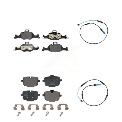 Semi-Metallic Disc Brake Pads And Wear Sensor Front Rear Kit For BMW 540i xDrive