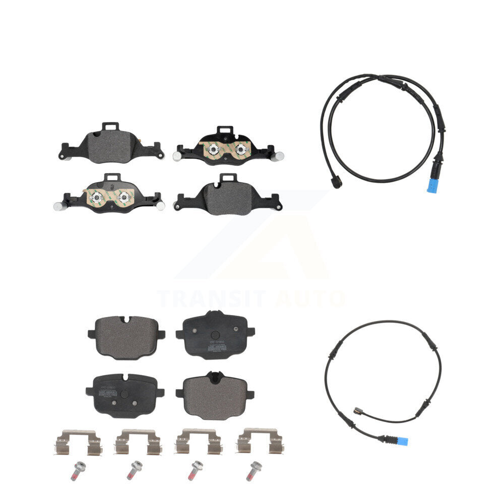 Semi-Metallic Disc Brake Pads And Wear Sensors Front Rear Kit For BMW X5 X6