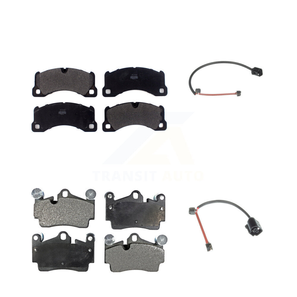 Semi-Metallic Disc Brake Pads And Wear Sensor Front Rear Kit For Porsche Cayenne