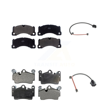 Semi-Metallic Disc Brake Pads And Wear Sensor Front Rear Kit For Porsche Cayenne