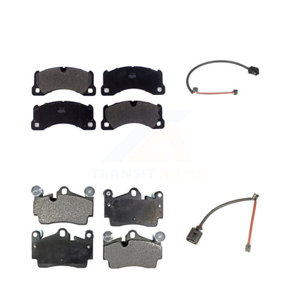 Semi-Metallic Disc Brake Pads And Wear Sensor Front Rear Kit For Porsche Cayenne