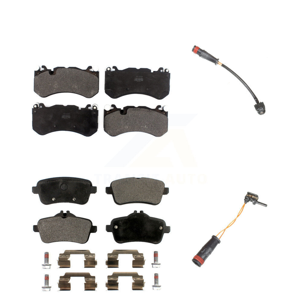 Semi-Metallic Brake Pads & Wear Sensor Front Rear Kit For Mercedes-Benz ML63 AMG