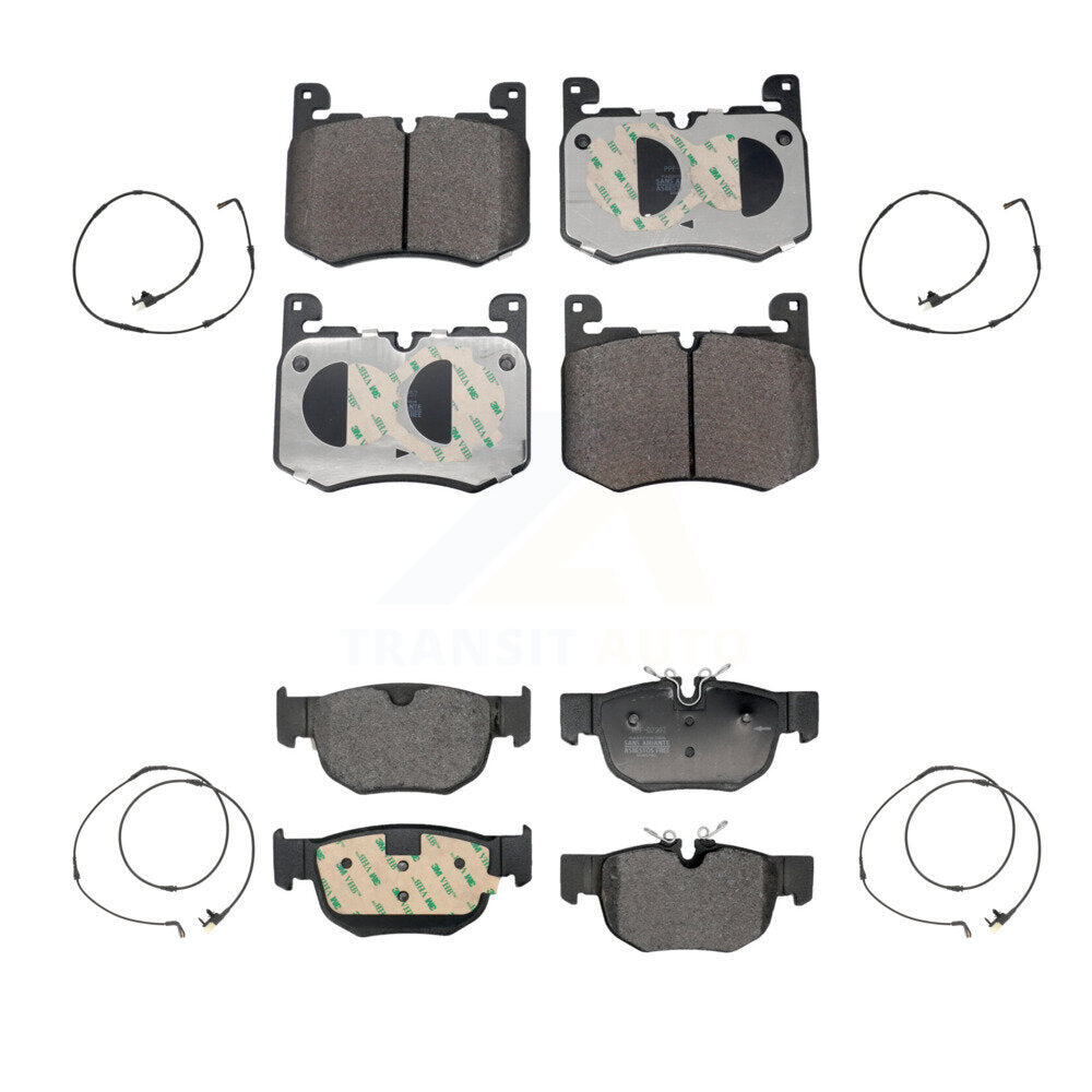 Semi-Metallic Brake Pads & Wear Sensor Front Rear Kit For Land Rover Range Velar