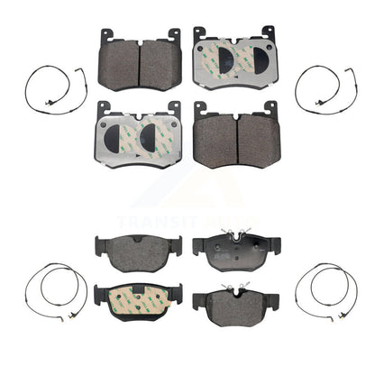 Semi-Metallic Brake Pads & Wear Sensor Front Rear Kit For Land Rover Range Velar