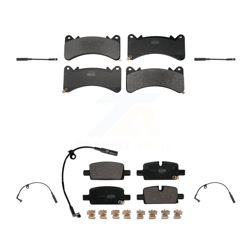 Semi-Metallic Brake Pads Extra Wear Sensor Front Rear Kit For GMC Sierra 1500 XL