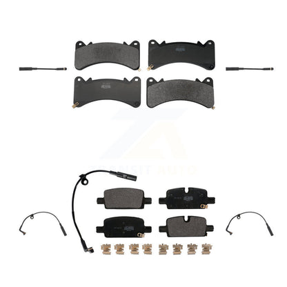 Semi-Metallic Brake Pads Extra Wear Sensor Front Rear Kit For GMC Sierra 1500 XL