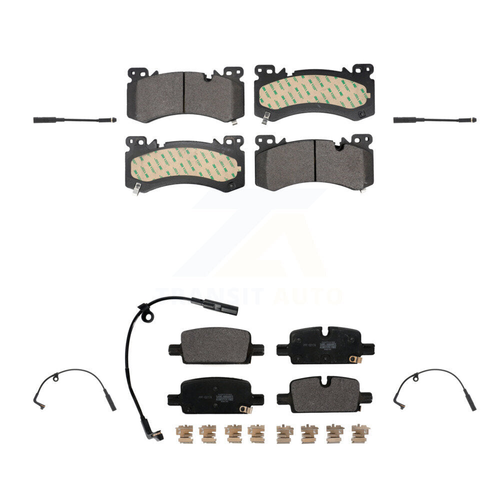 Semi-Metallic Brake Pad And Extra Wear Sensor Front Rear Kit For Chevrolet Tahoe