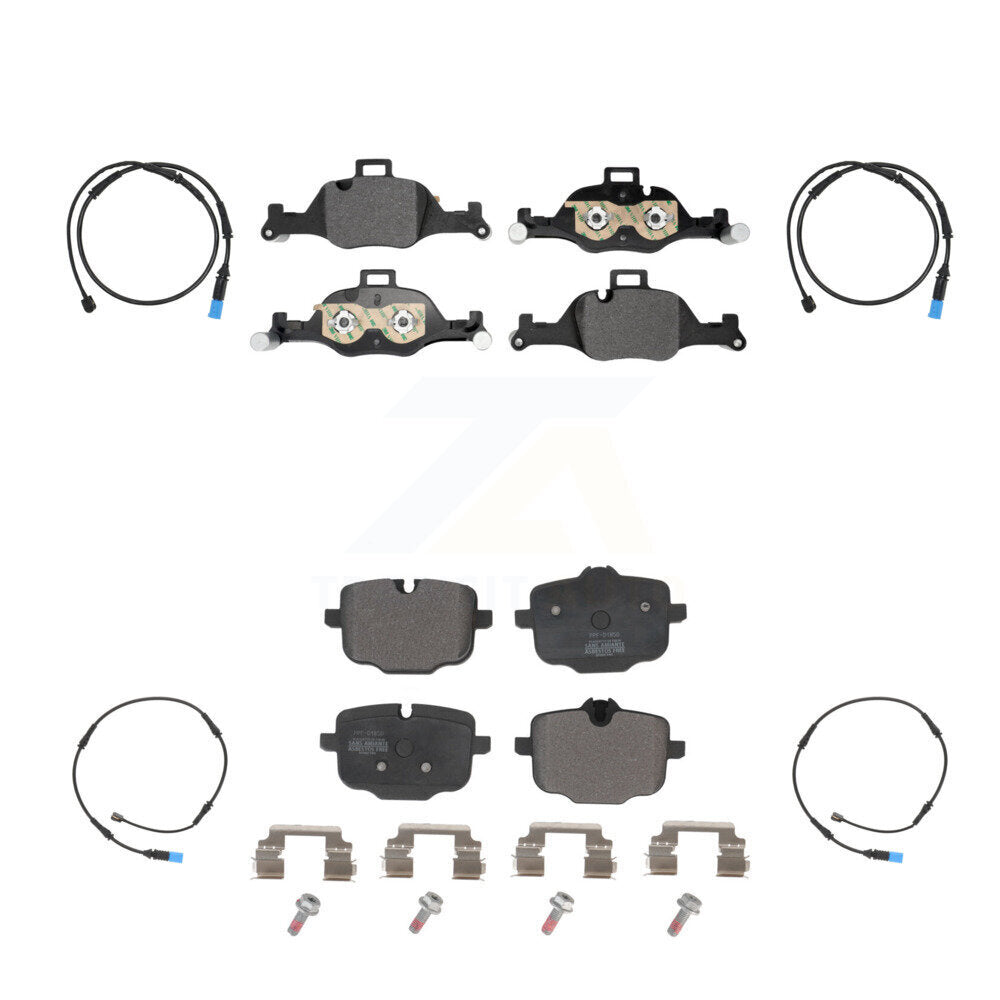 Semi-Metallic Disc Brake Pads And Wear Sensors Front Rear Kit For BMW X5 X6