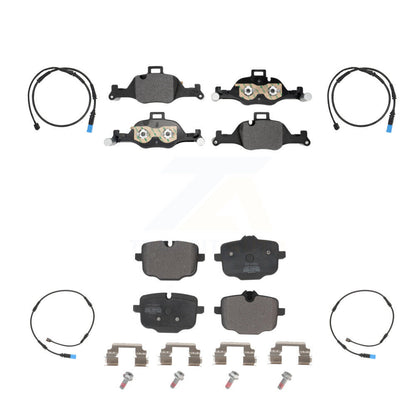 Semi-Metallic Disc Brake Pads And Wear Sensors Front Rear Kit For BMW X5 X6