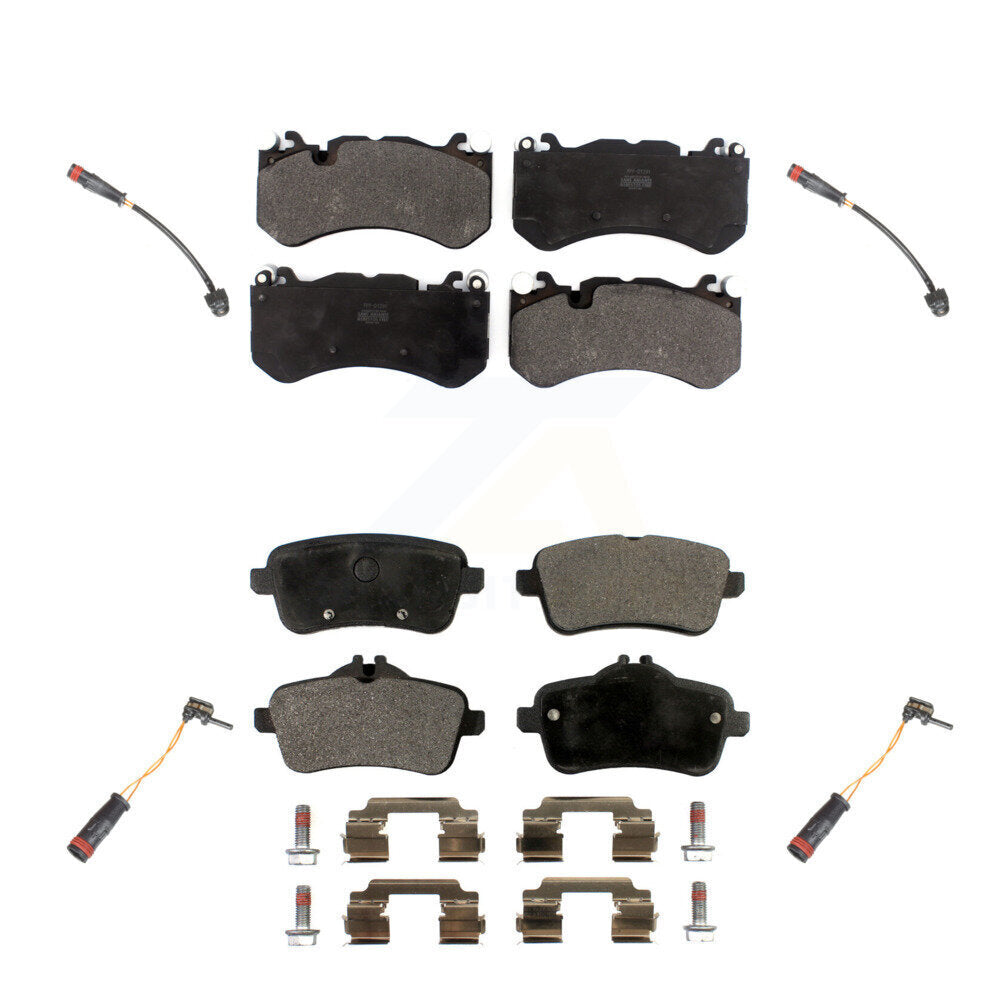 Semi-Metallic Brake Pads & Wear Sensor Front Rear Kit For Mercedes-Benz ML63 AMG