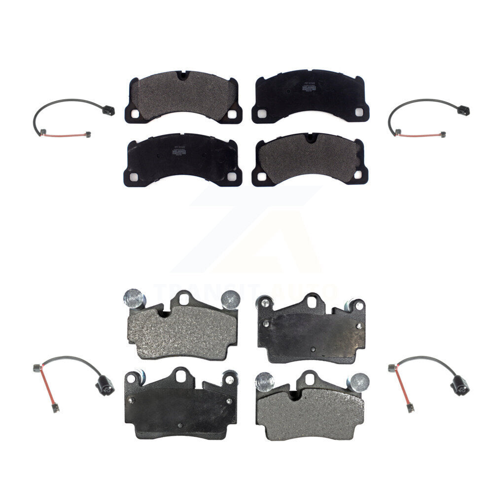 Semi-Metallic Disc Brake Pads And Wear Sensor Front Rear Kit For Porsche Cayenne