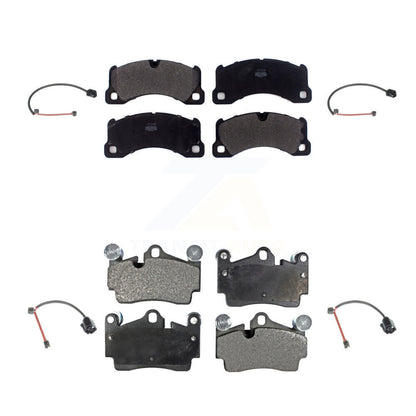 Semi-Metallic Disc Brake Pads And Wear Sensor Front Rear Kit For Porsche Cayenne