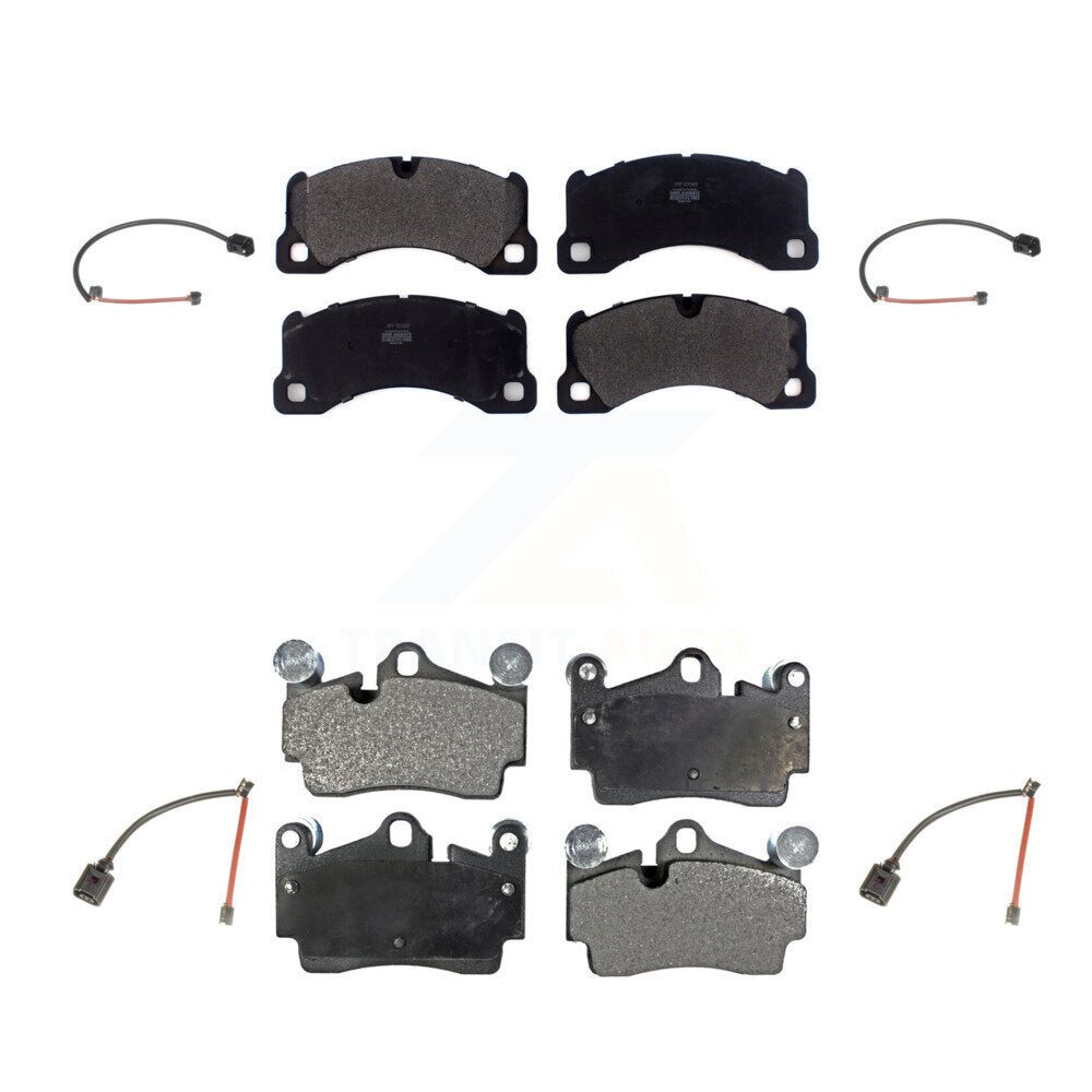 Semi-Metallic Disc Brake Pads And Wear Sensor Front Rear Kit For Porsche Cayenne