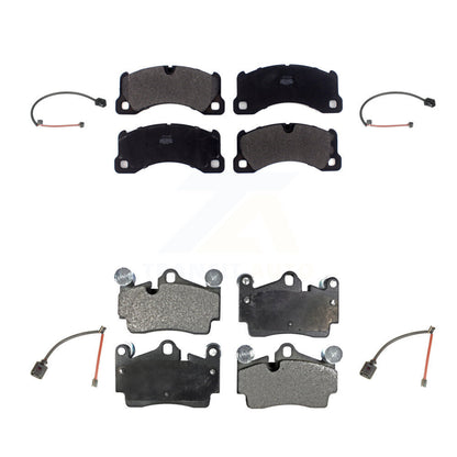 Semi-Metallic Disc Brake Pads And Wear Sensor Front Rear Kit For Porsche Cayenne