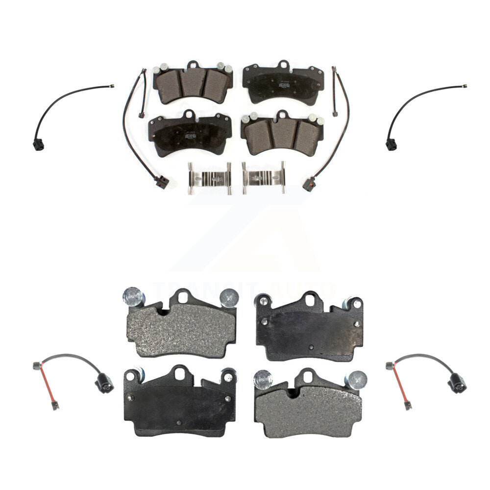 Semi-Metallic Disc Brake Pads And Extra Wear Sensors Front Rear Kit For Audi Q7