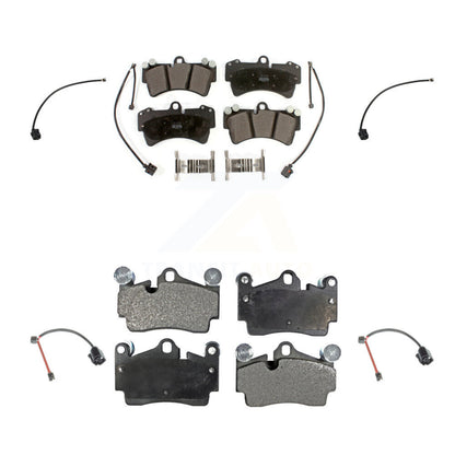 Semi-Metallic Disc Brake Pads And Extra Wear Sensors Front Rear Kit For Audi Q7