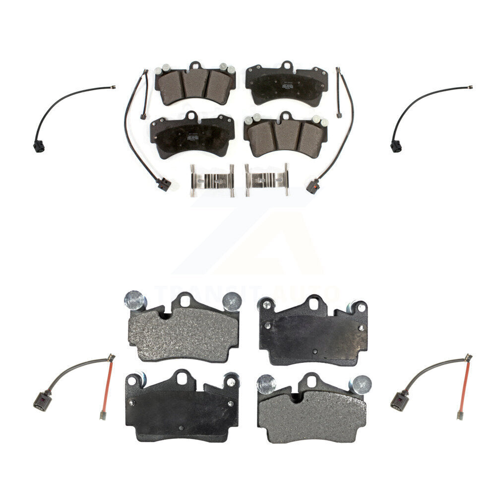 Semi-Metallic Disc Brake Pads And Extra Wear Sensors Front Rear Kit For Audi Q7